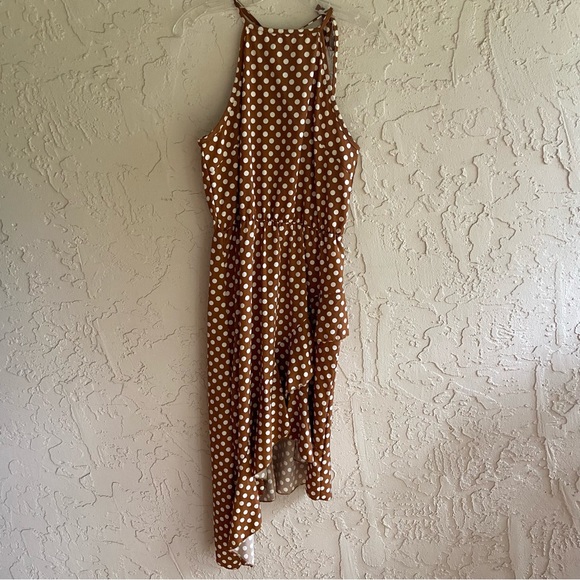 Amazon Ecowish Brown Polkadot Midi Dress - Picture 8 of 16